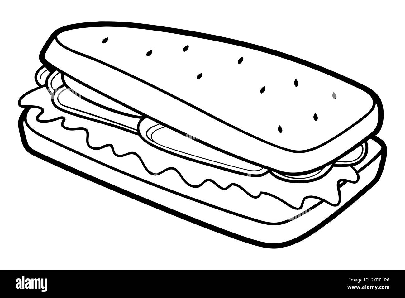 sandwich Vector Illustration and Line art format Stock Vector Image ...