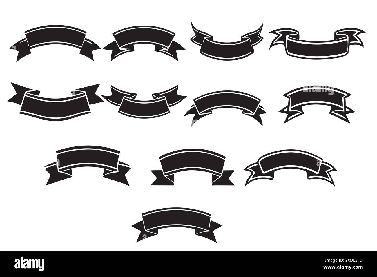 Set ribbon banner vector illustration and white background Stock Vector ...
