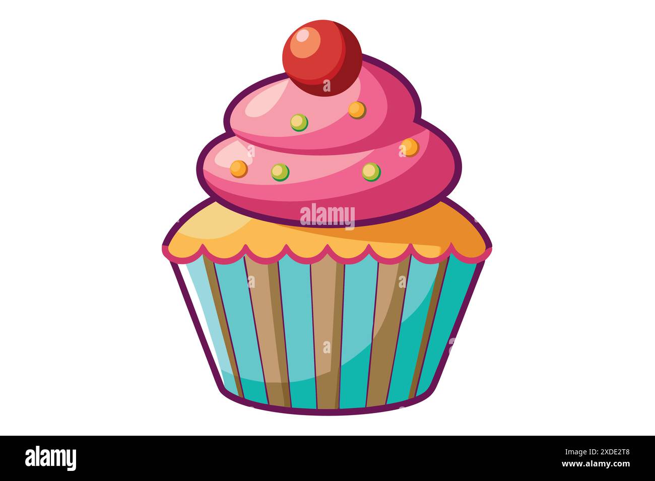 The  cupcake Vector and color Illustration Stock Vector