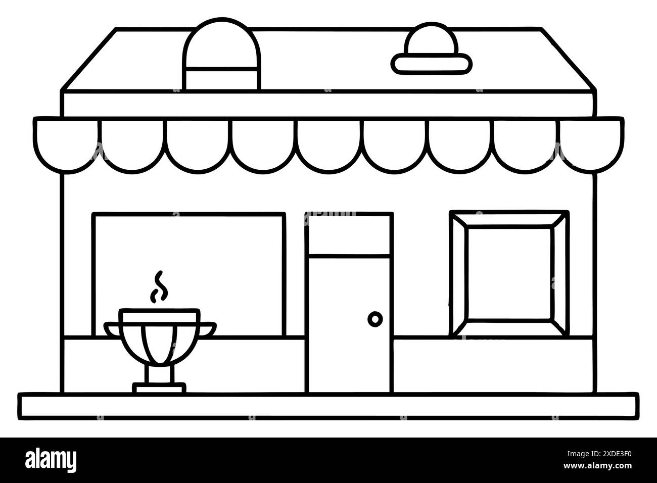 coffee shop Vector Illustration and line art Stock Vector Image & Art ...