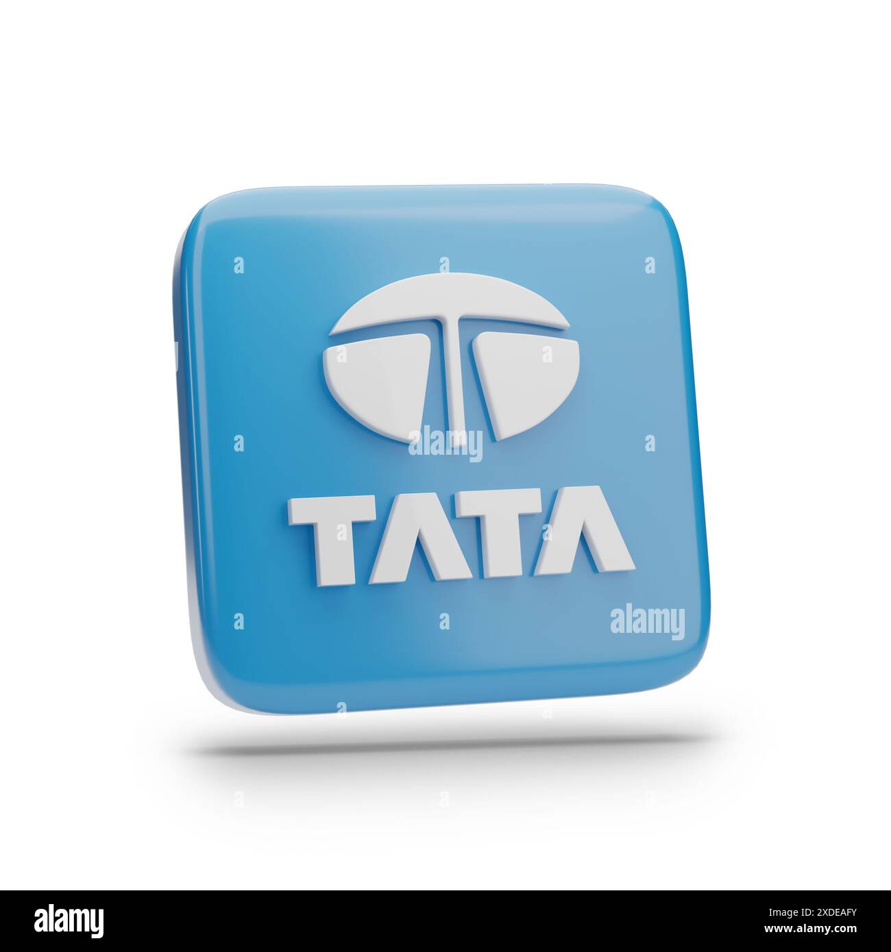 TATA Group logotype isolated on white background. 3d illustration. Stock Photo