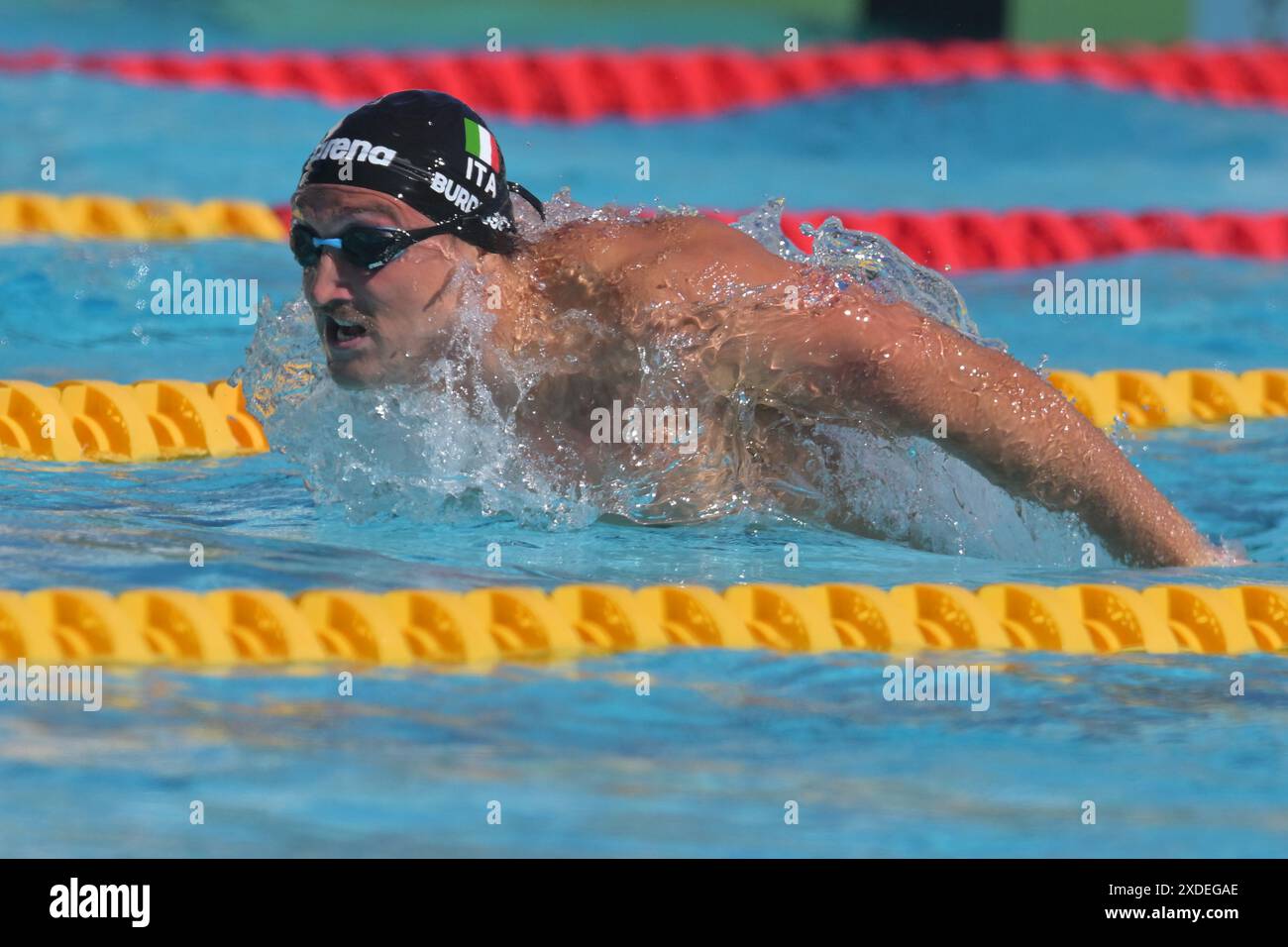 Federico Burdisso of Italy competes in the 200m Butterfly Men Heats ...