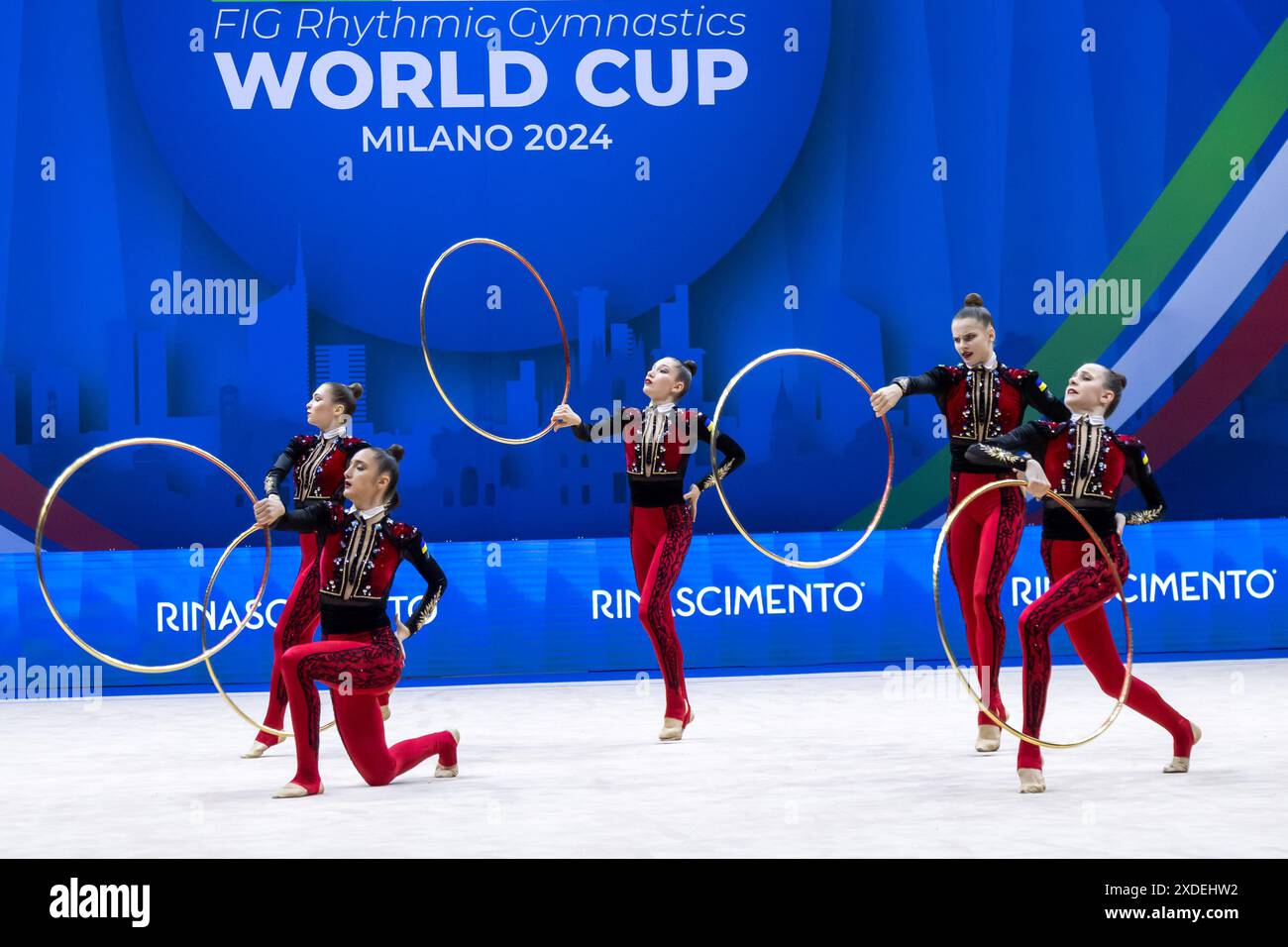 Assago, Italy. 21st June, 2024. Team Ukraine during FIG Rhythmic