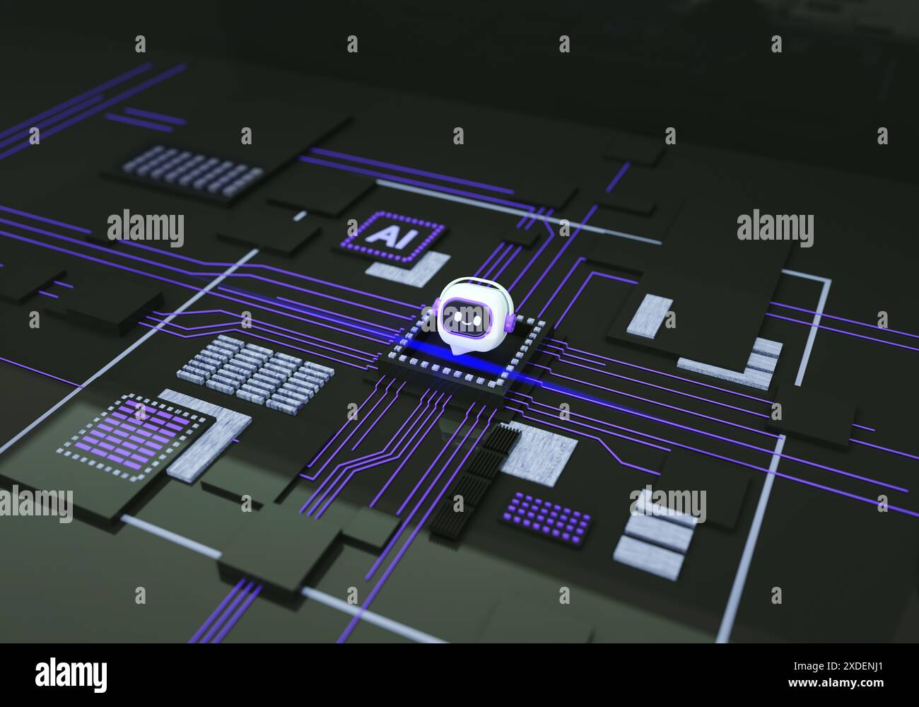 Artificial intelligence, data mining, deep learning. Futuristic Cyber ...