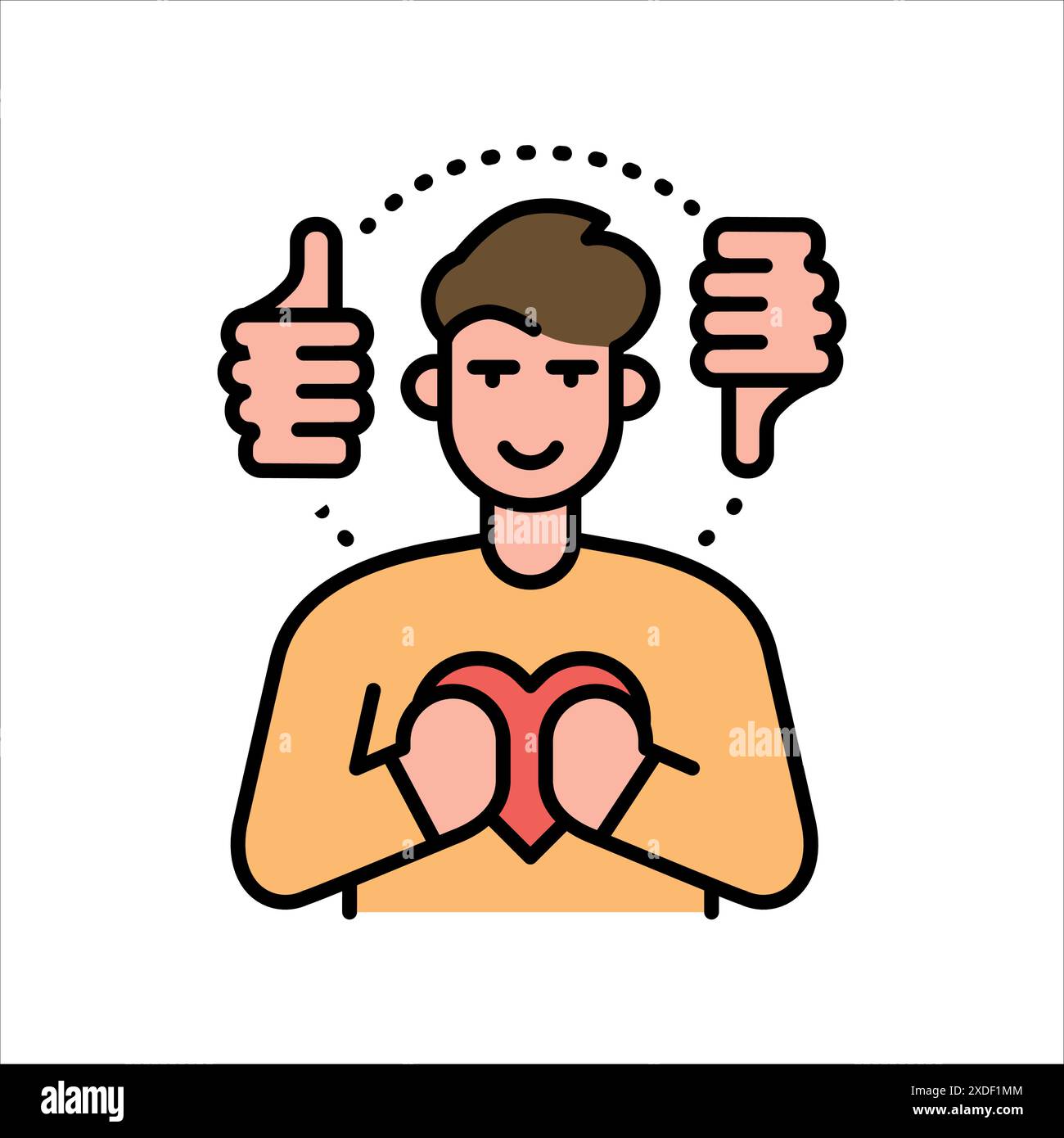 Violation of self-esteem line color icon. Sign for web page, mobile app, button, logo. Vector isolated button. Editable stroke. Stock Vector