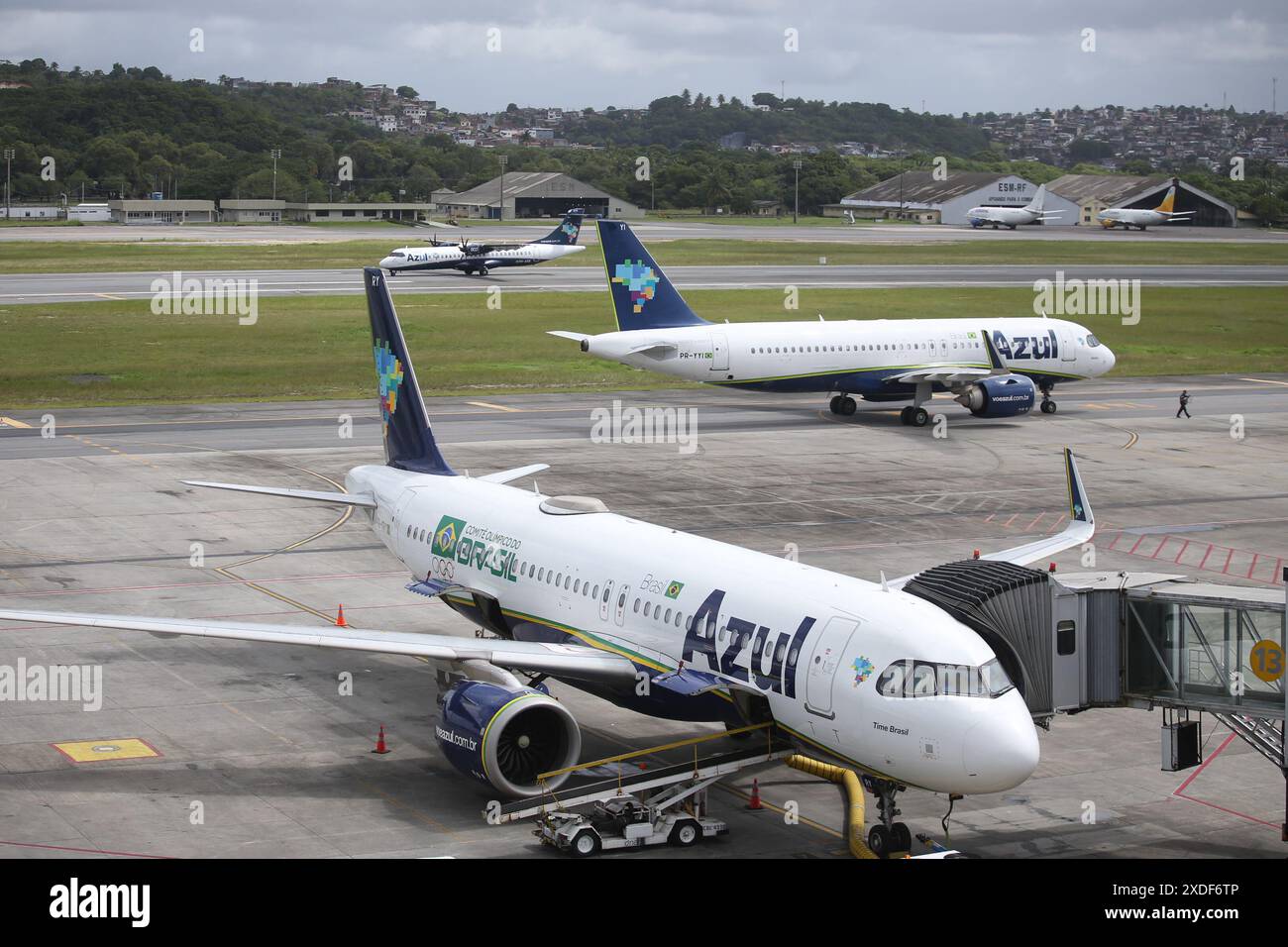 PE RECIFE 06/22/2024 RECIFE, AIRPORT MOVEMENT Azul company aircraft in the courtyard of