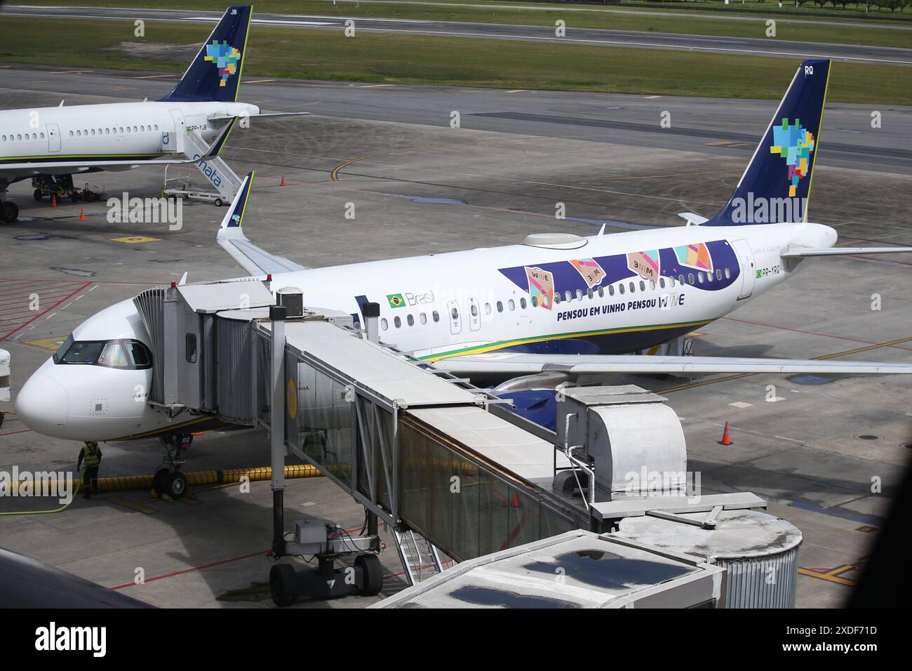 PE RECIFE 06/22/2024 RECIFE, AIRPORT MOVEMENT Azul company aircraft in the courtyard of