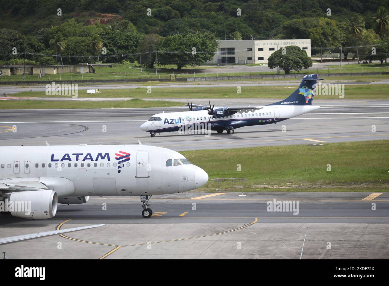 PE RECIFE 06/22/2024 RECIFE, AIRPORT MOVEMENT Azul company aircraft in the courtyard of