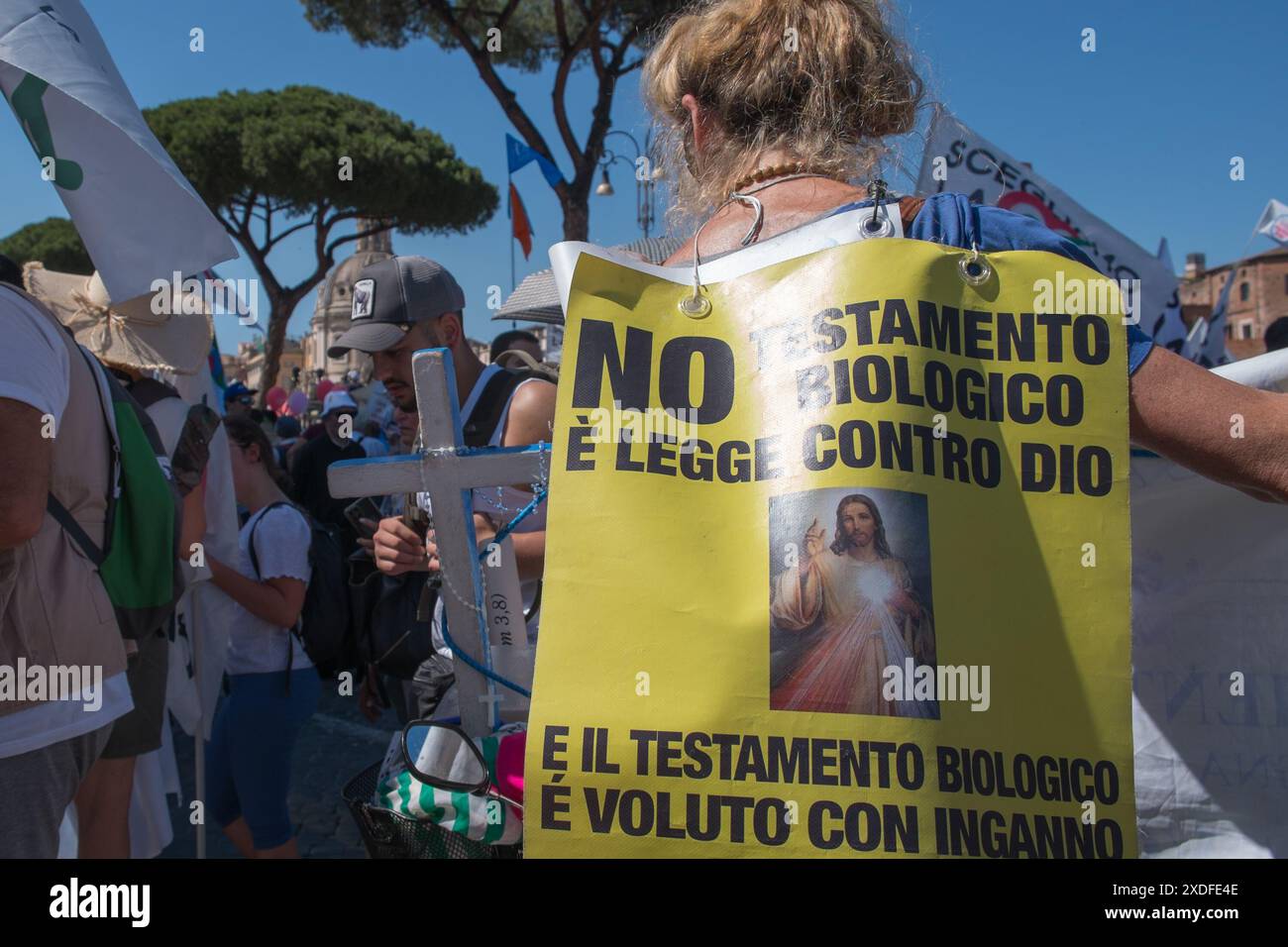 06/22/2024 Rome. Pro-Life demonstration, over 120 associations marching ...