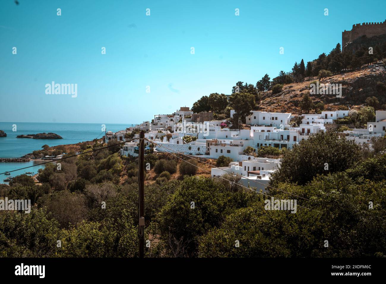 The white buildings of Lindos town in Rhodes Stock Photo - Alamy