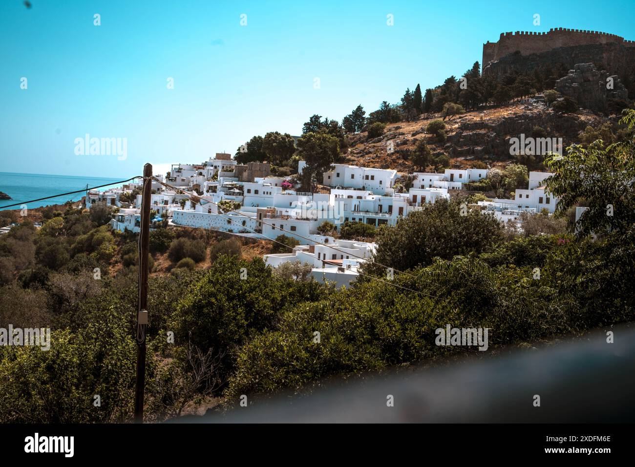 The white buildings of Lindos town in Rhodes Stock Photo - Alamy