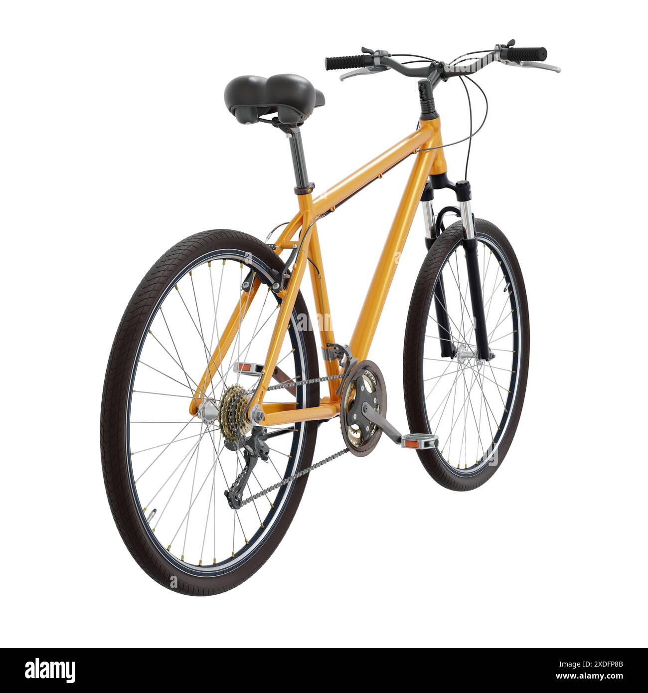 Top Back View Orange bicycle, top back view isolated on white background, 3D ...