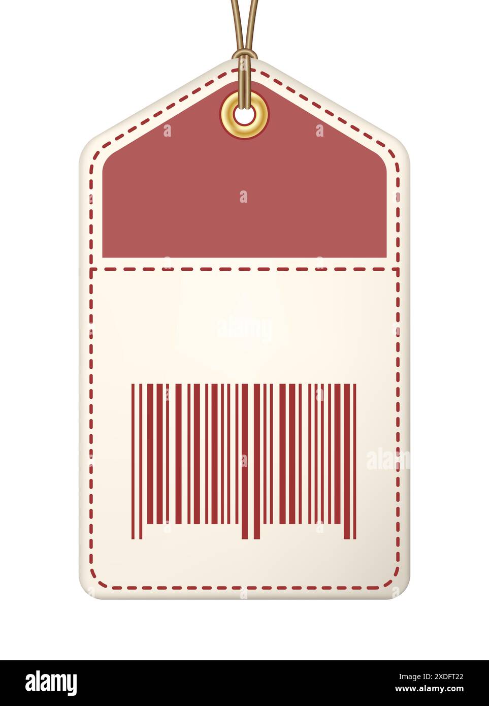 Sale tag with barcode on a string vector illustration Stock Vector
