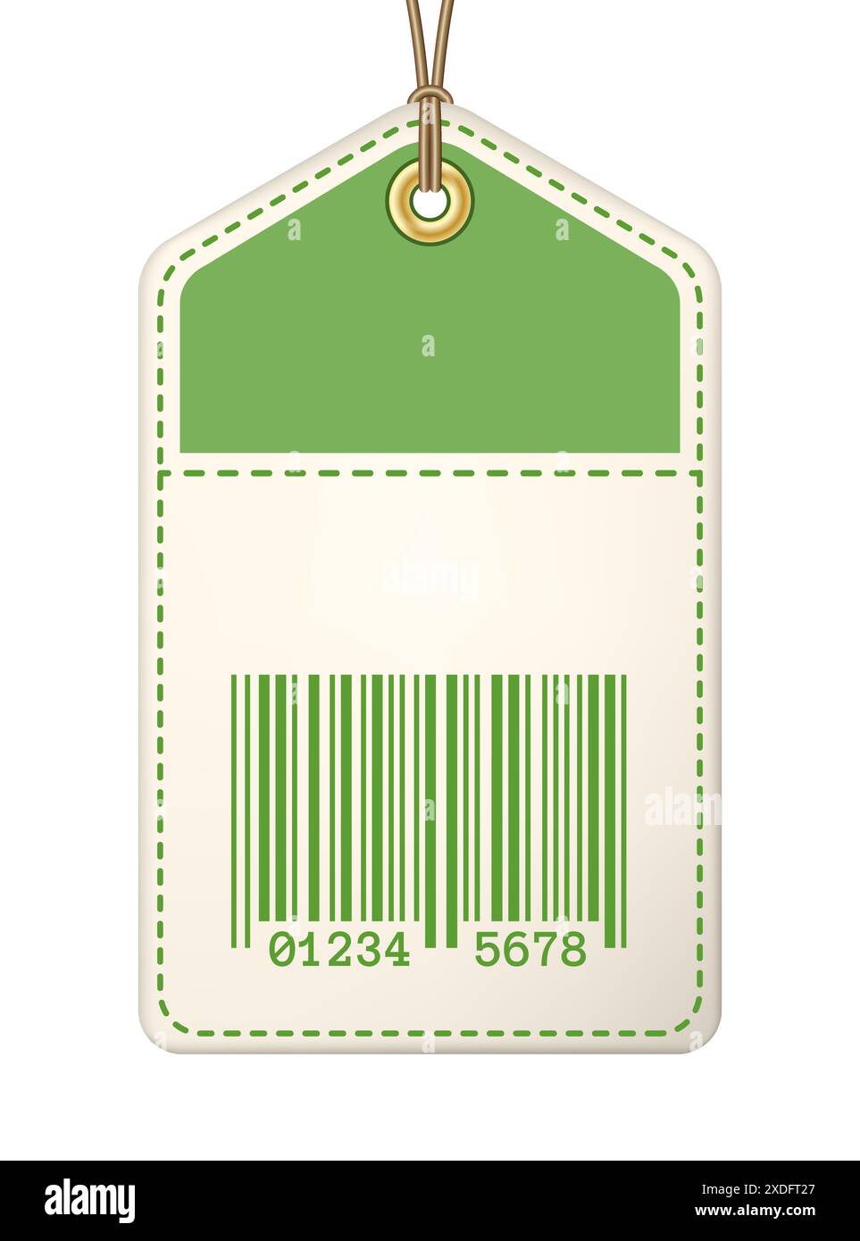 Sale tag with barcode on a string vector illustration Stock Vector