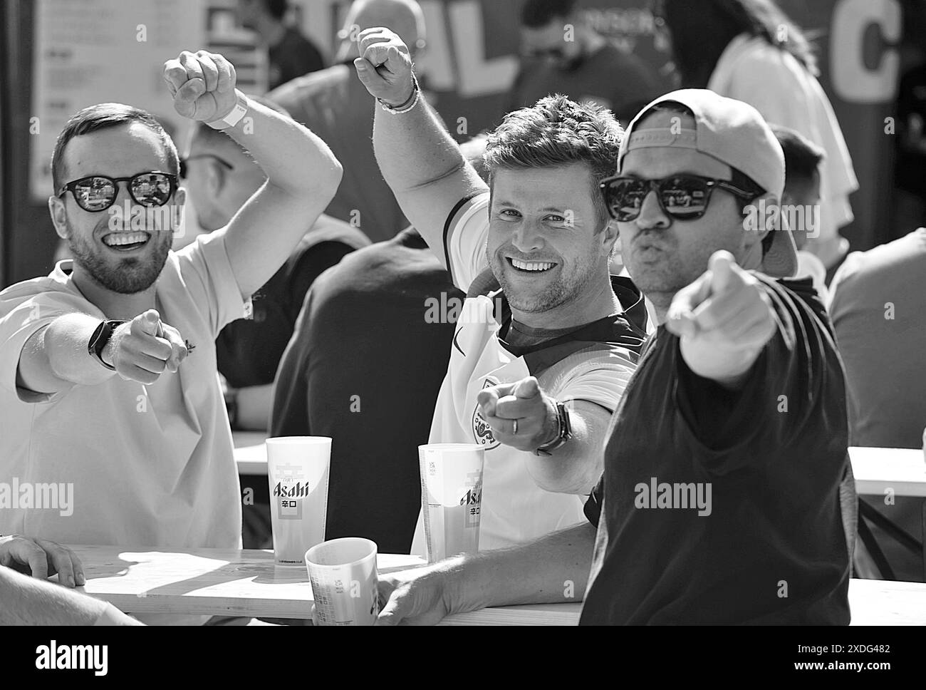 England v Denmark 2024 UEFA Euro’s 20 Jun 2024 Ian Holloway and Football Fans at “4TheFans”  Big Screen Fanpark ,St Peters Church , Central Park ,Brighton East Sussex England UK. Credit : Caron Watson/Alamy Live News. Stock Photo