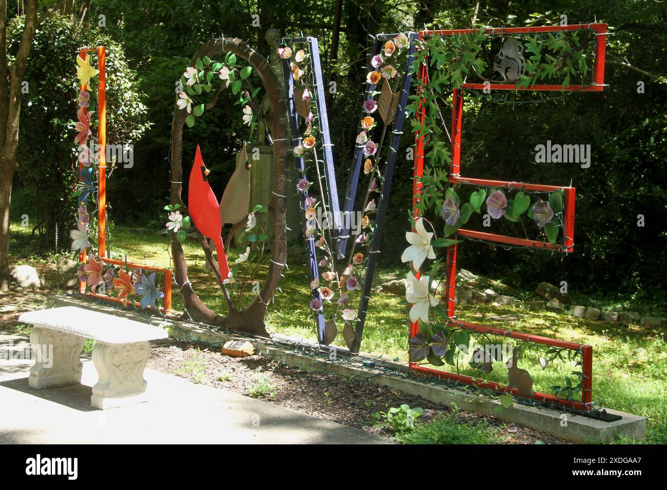 Chase City, VA, USA. Love sculpture in MacCallum More Museum and Gardens. Stock Photo