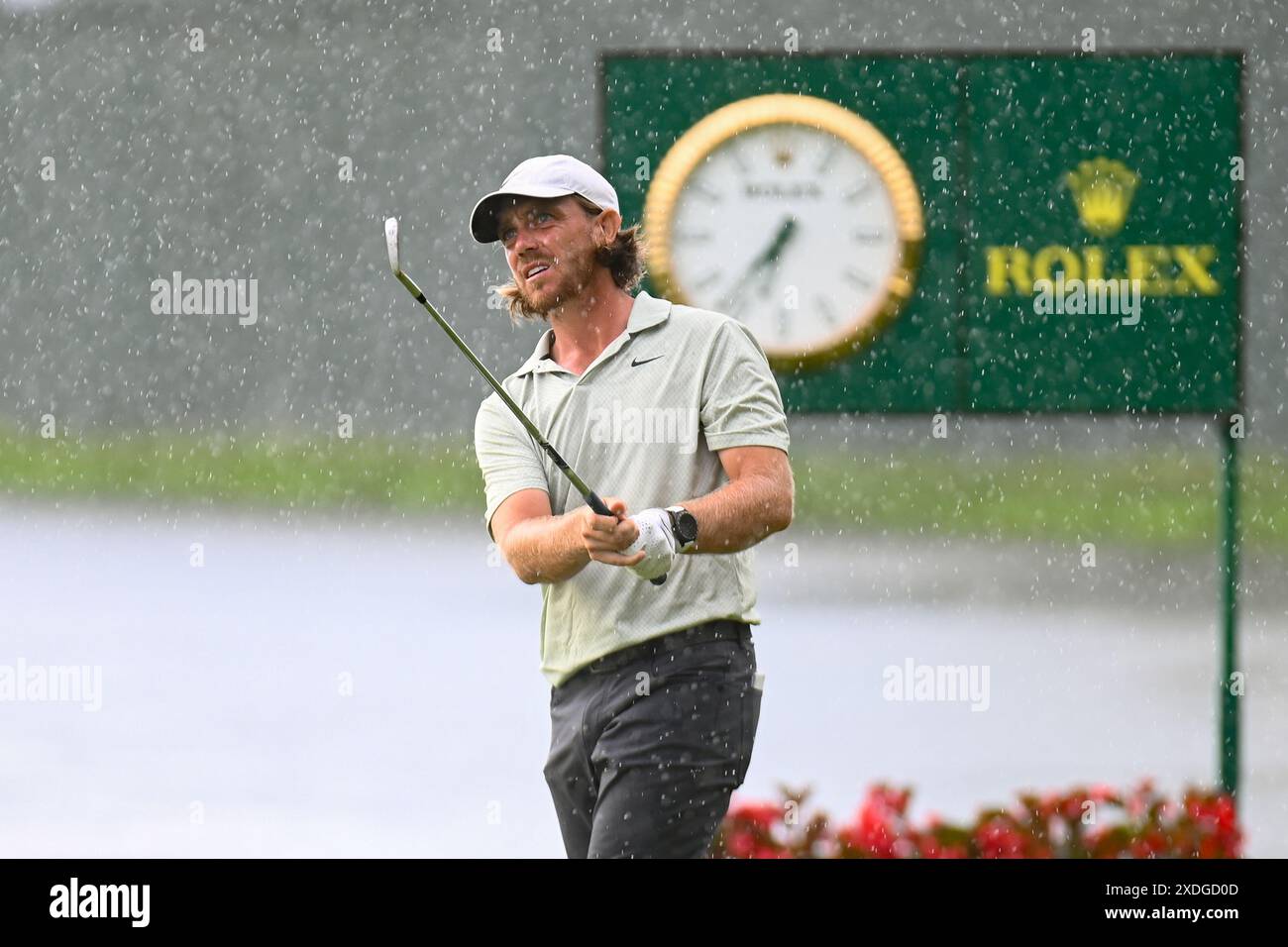 Saturday June 22, 2024 Tommy Fleetwood follows his tee shot on the