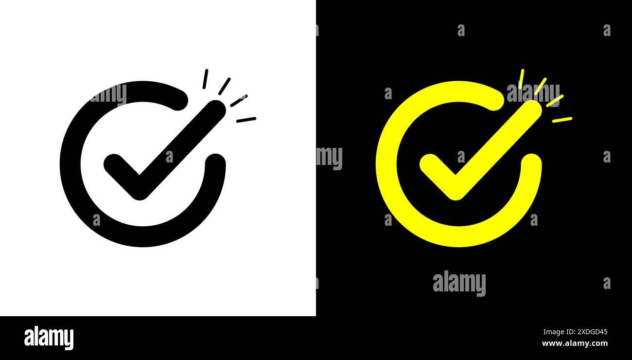 Pop highlighting check mark sign symbol. Checkbox icon Stock Vector ...