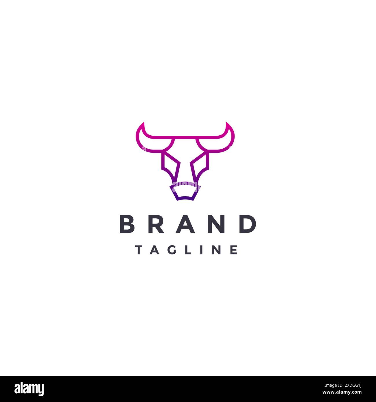 Simple Bulls Head Line Logo Design. Modern Bulls Head Line Tech Logo ...