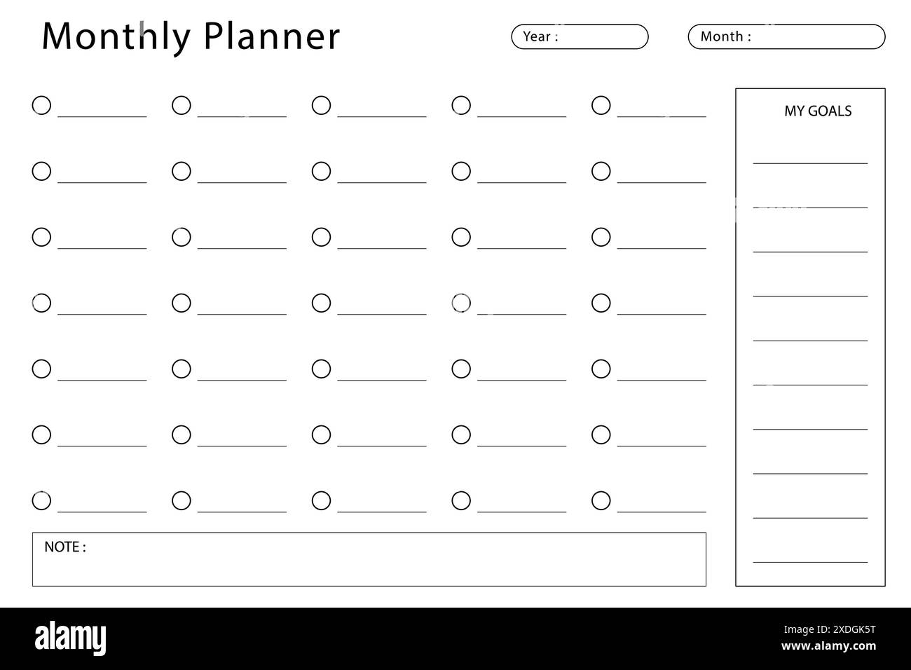 Monthly planner template. Vector design Stock Vector Image & Art - Alamy