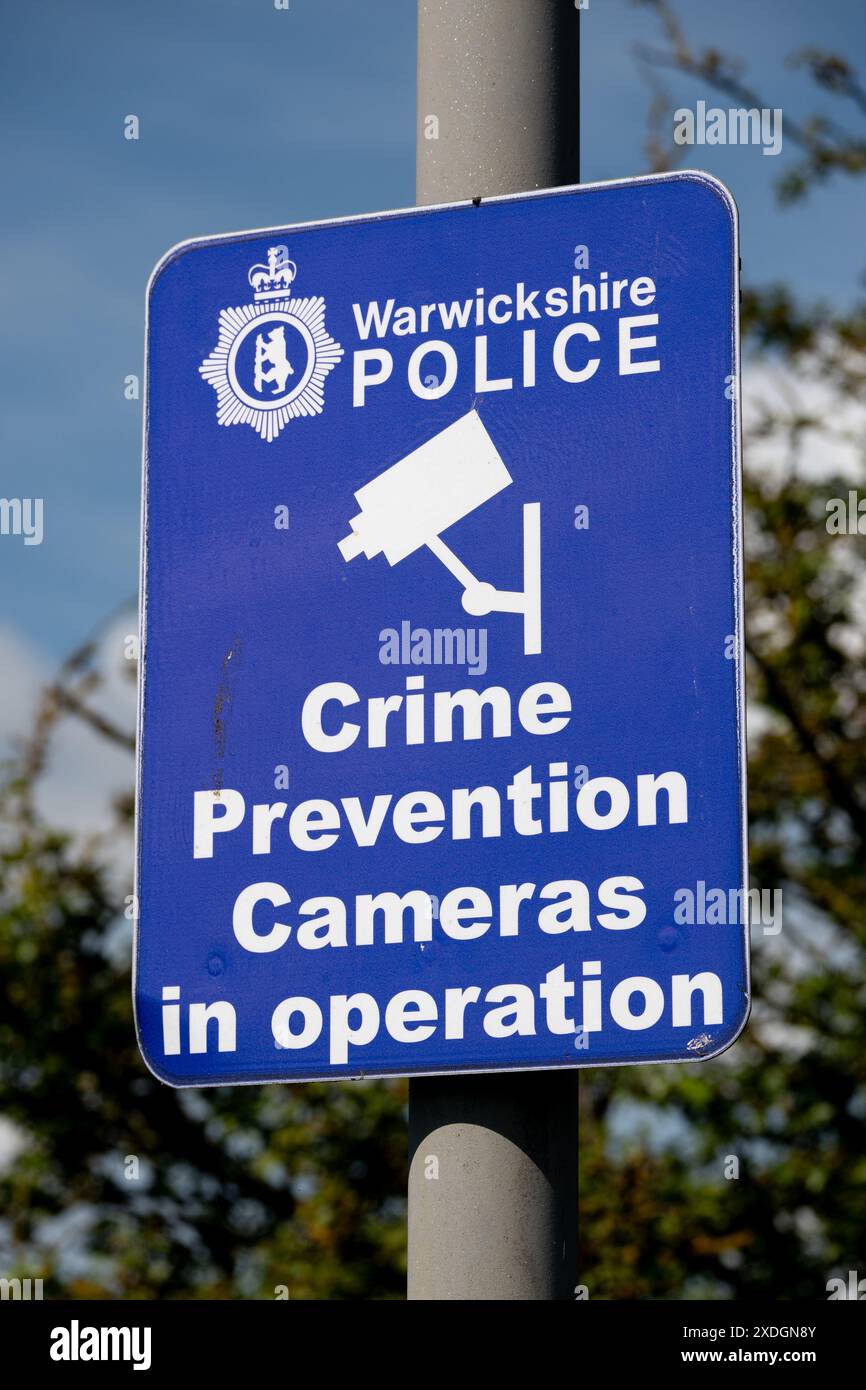 Warwickshire Police Crime Prevention Cameras In Operation Sign Warwickshire Police Crime Prevention Cameras In Operation Sign
