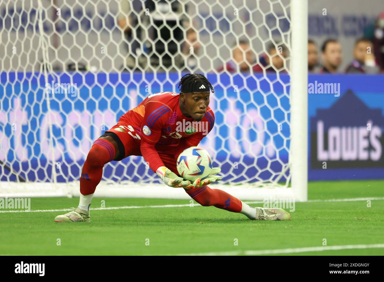 HOUSTON, TX JUNE 22 Jahmali Waite of Jamaica saves the ball during a