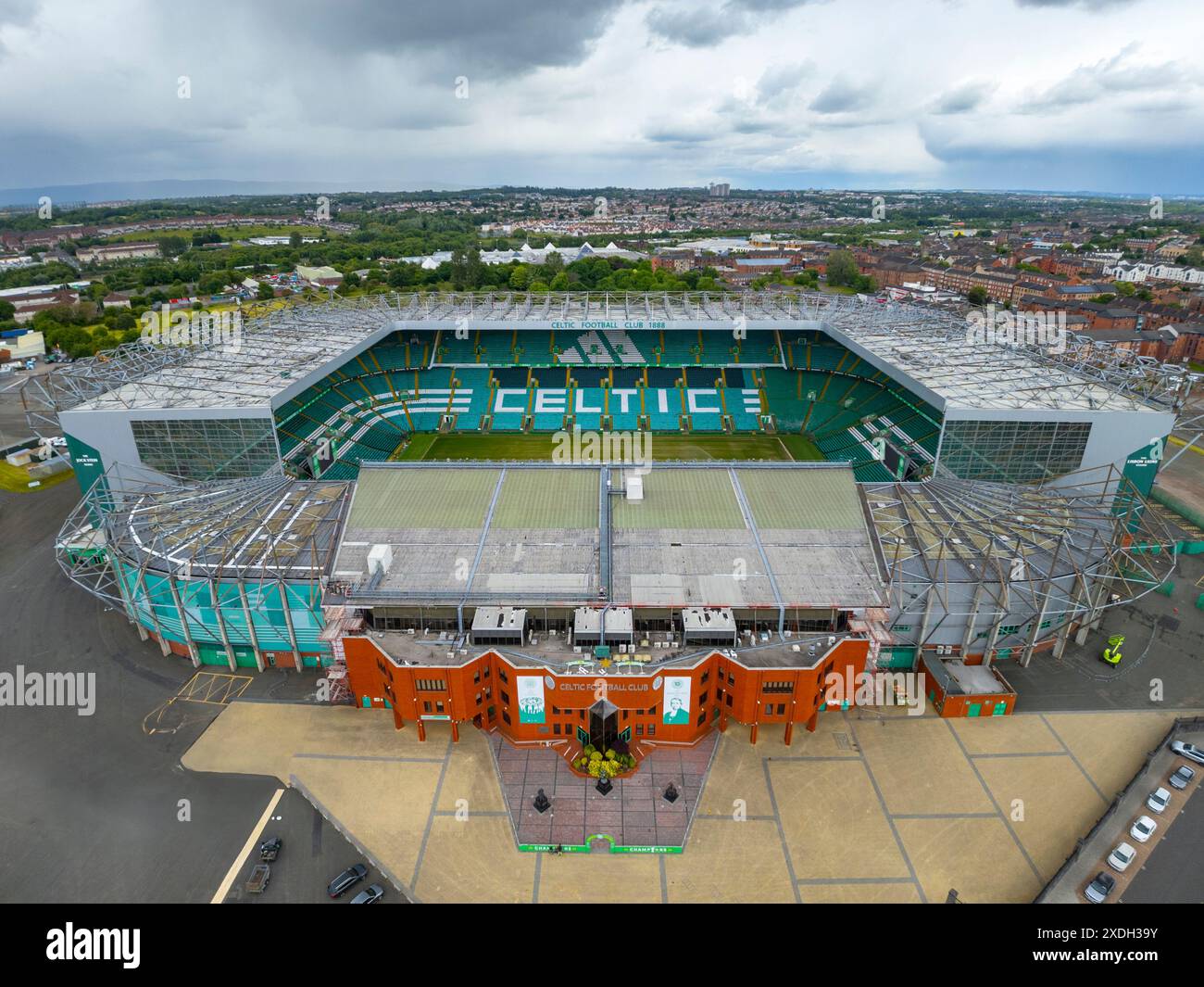 Aerial view of Celtic Park football stadium at Parkhead Glasgow ...