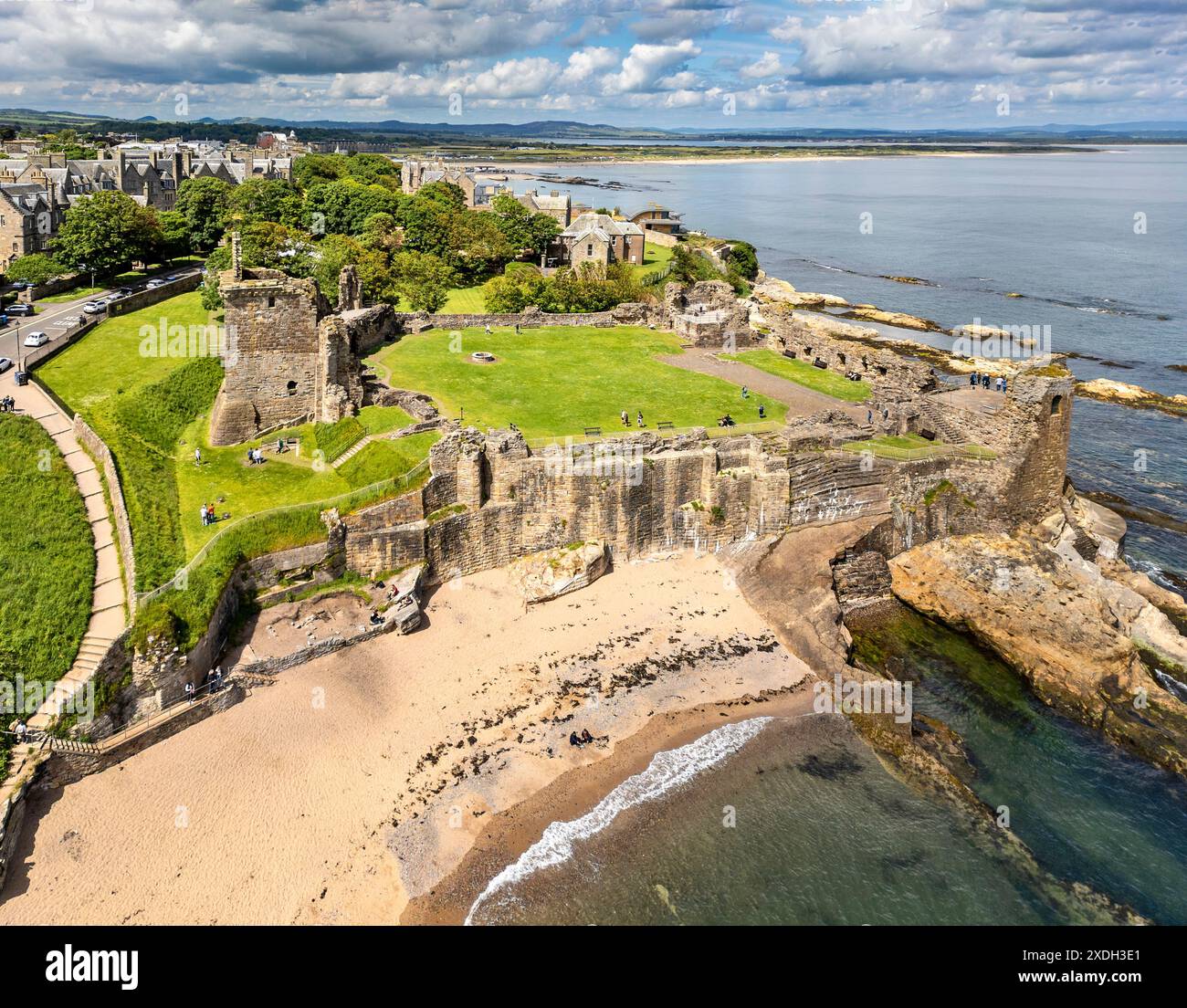 Small Promontory St Andrews Castle Fife Scotland on a rocky promontory steps leading to ...