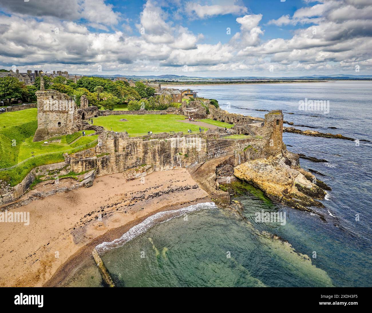 Small Promontory St Andrews Castle Fife Scotland on a rocky promontory the ruins ...