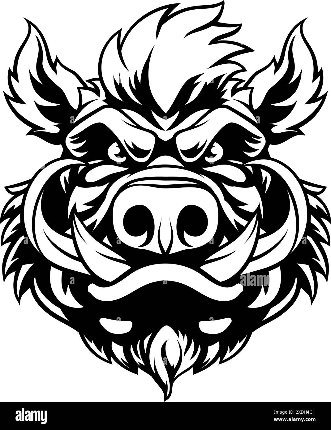 Boar Wild Hog Razorback Warthog Mascot Pig Cartoon Stock Vector Image