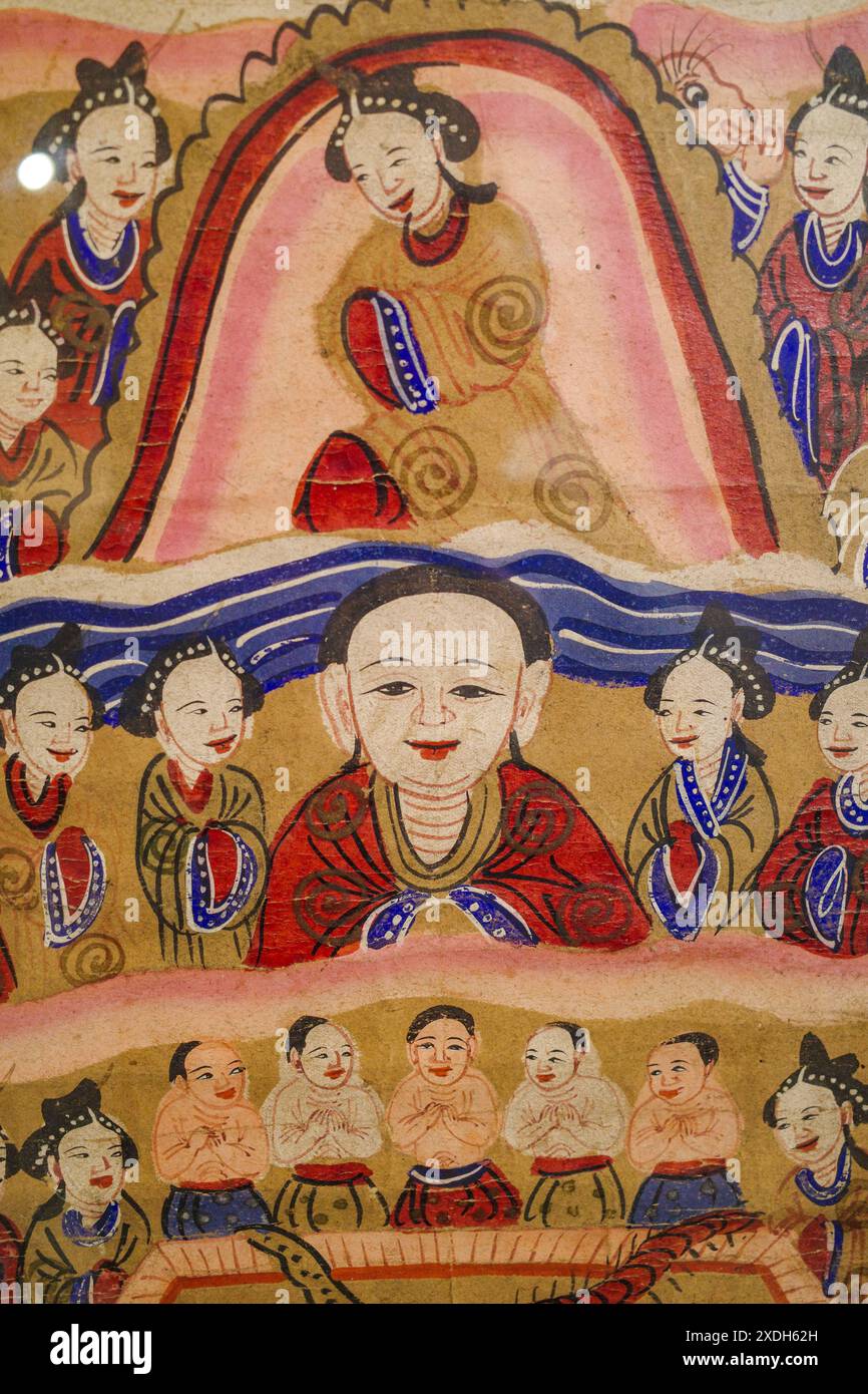 Hanoi, Vietnam - 29 Jan, 2024: Traditional artwork on display at the ...
