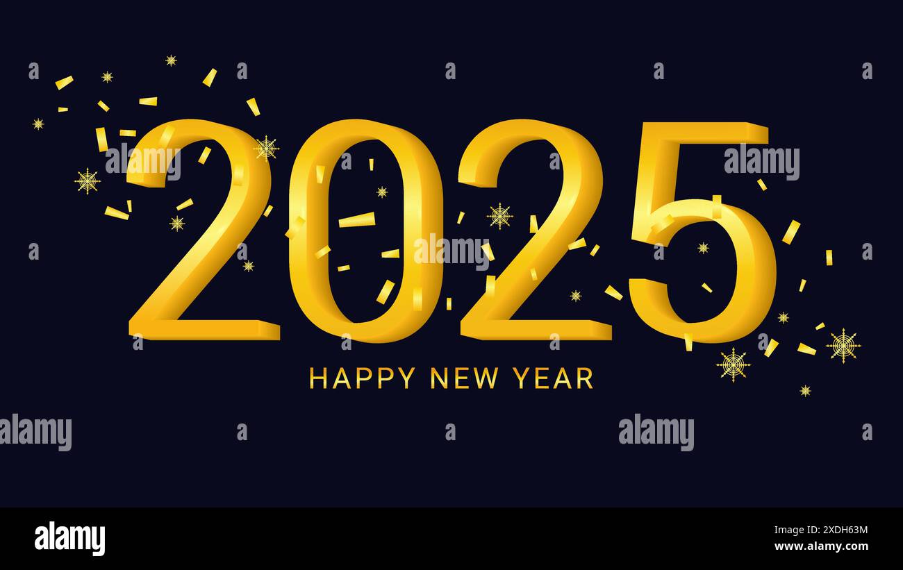 2025 new year asian chinese. Digit design. Happy new year text design
