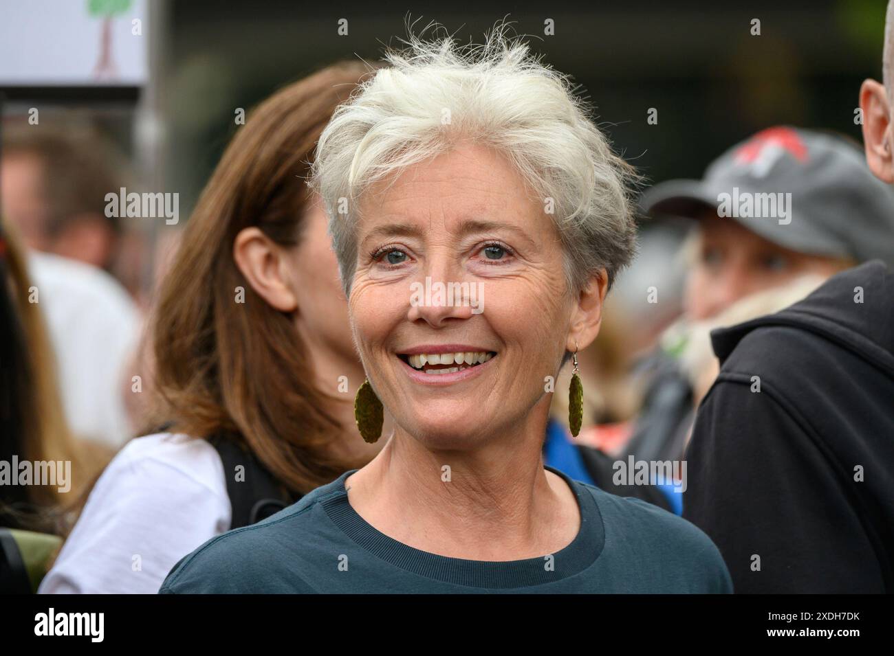 Dame Emma Thompson at the start of the Restore Nature Now march through ...