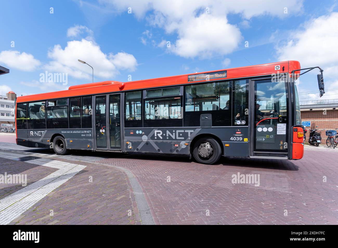 EBS R-Net Scania OmniLink bus in Hoorn, Netherlands Stock Photo