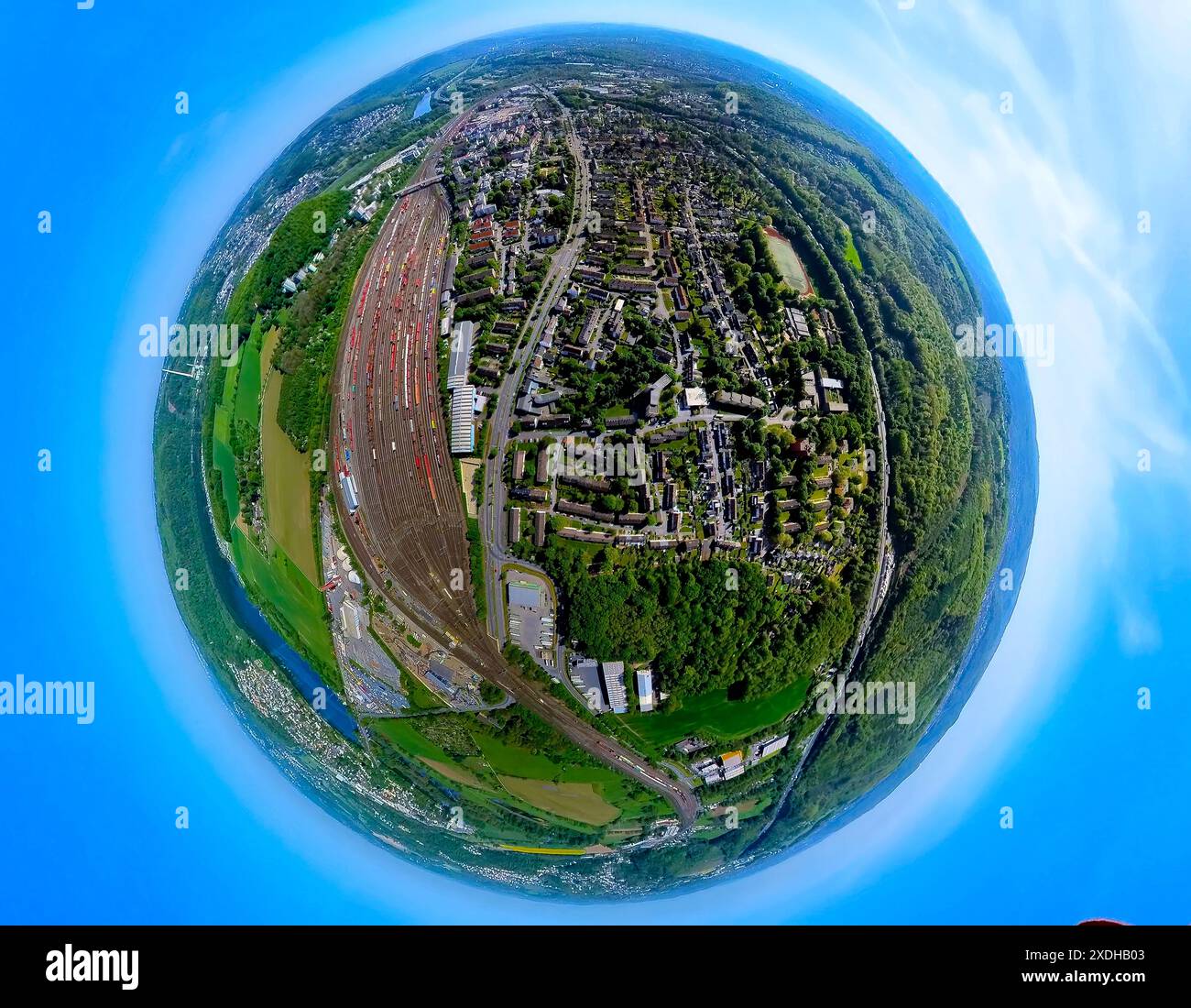 Aerial view, residential area local view district Vorhalle, large ...