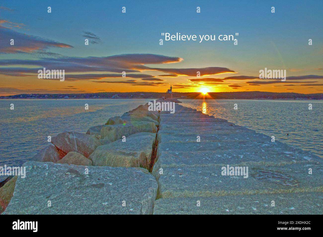 Ocean scenes always help with calmness. Stock Photo