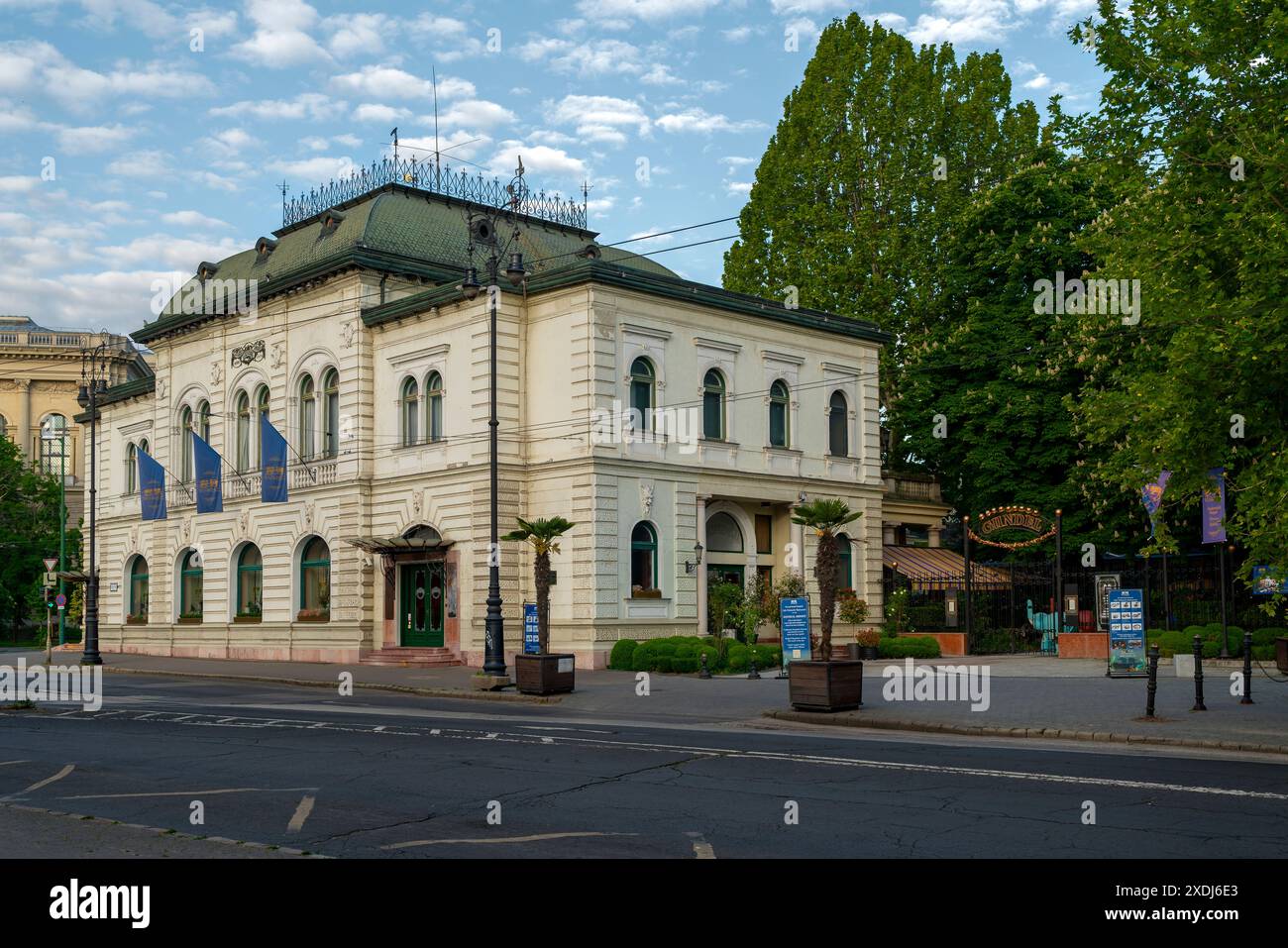 05.30.24. Budapest, Hungary.  Gundel Restaurant is a luxurious restaurant with framed artwork, famous gourmet Hungarian dishes and live Hungarian musi Stock Photo