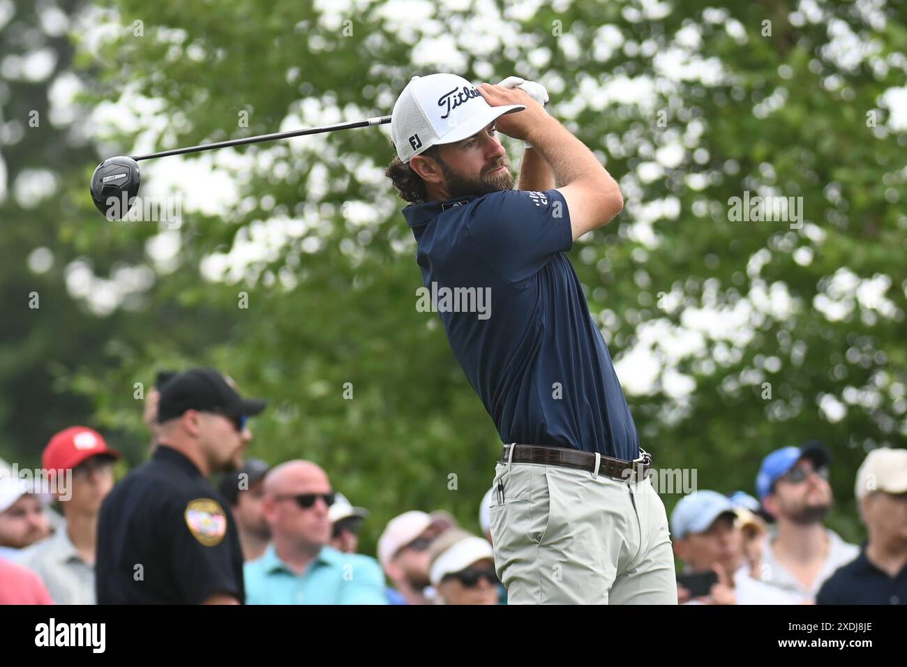 Sunday June 23, 2024 Cameron Young follows his tee shot on the first