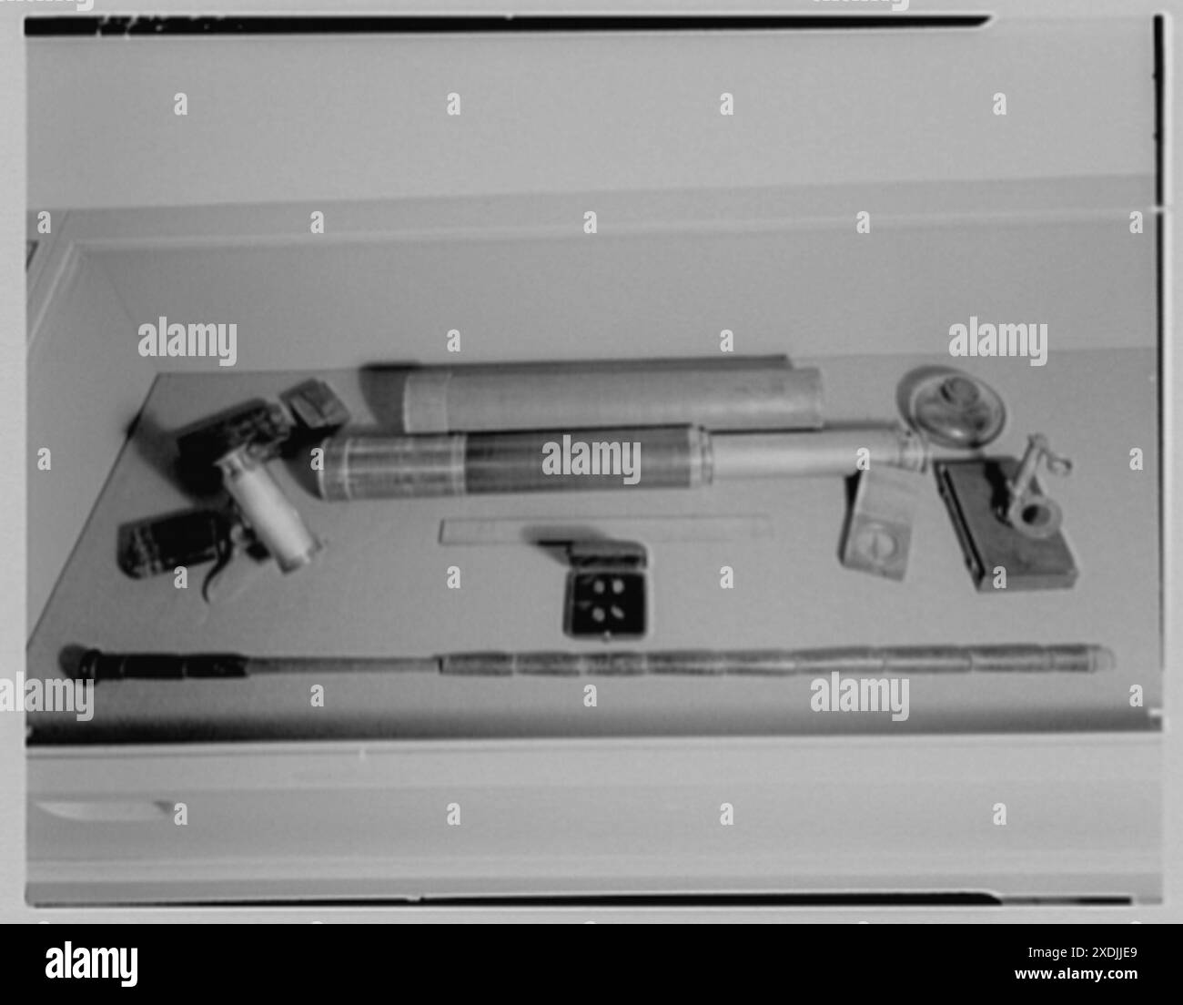 Collection of scientific instruments Black and White Stock Photos ...