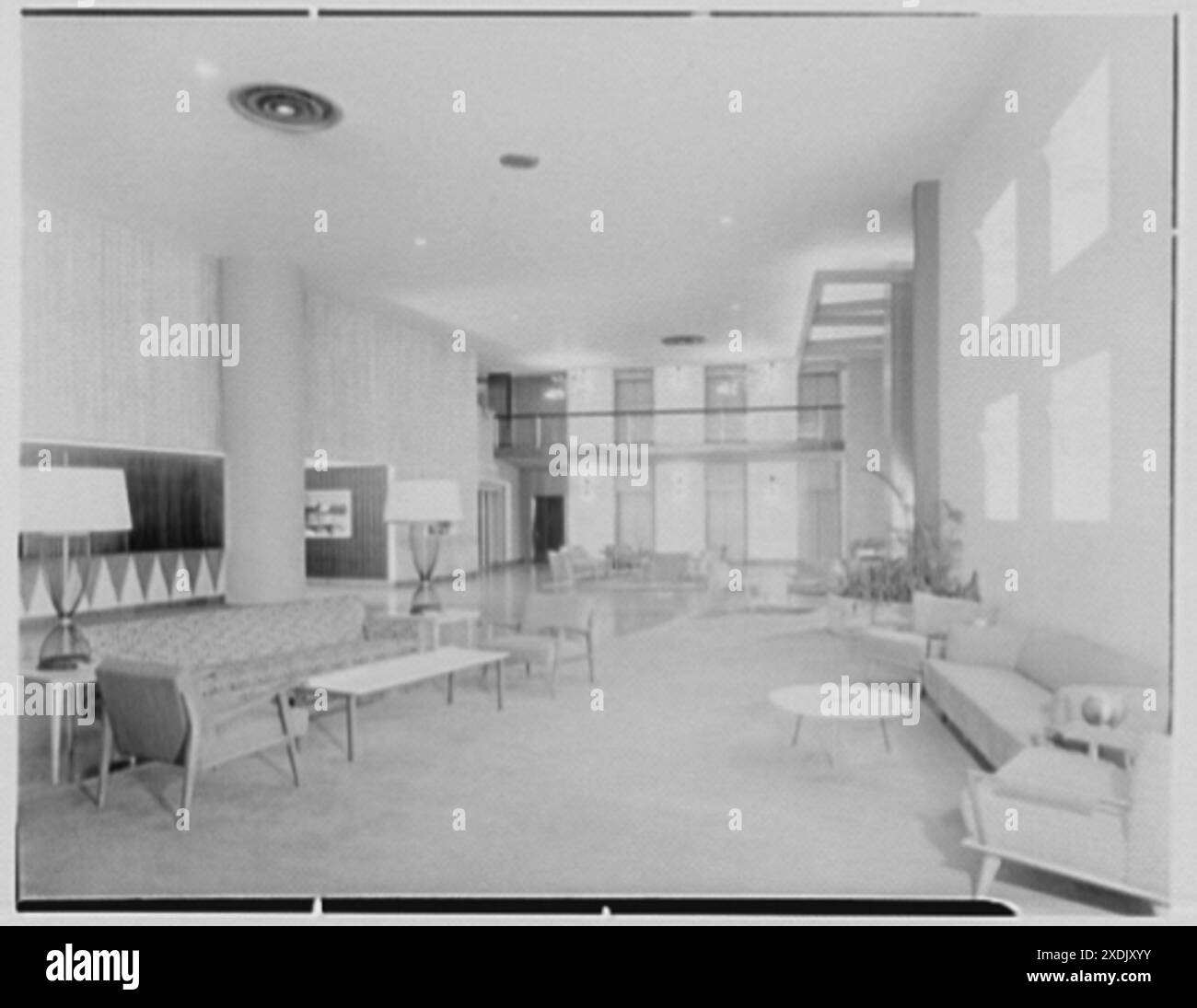 Hotel lobby interior view Black and White Stock Photos & Images - Alamy