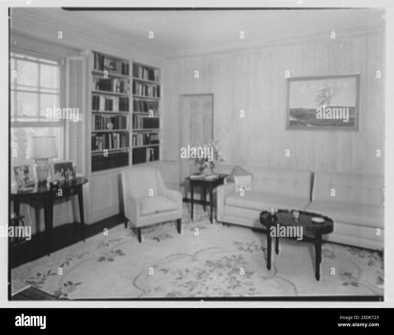 Marcus Beebe, residence in Hobe Sound, Florida. Library. Gottscho