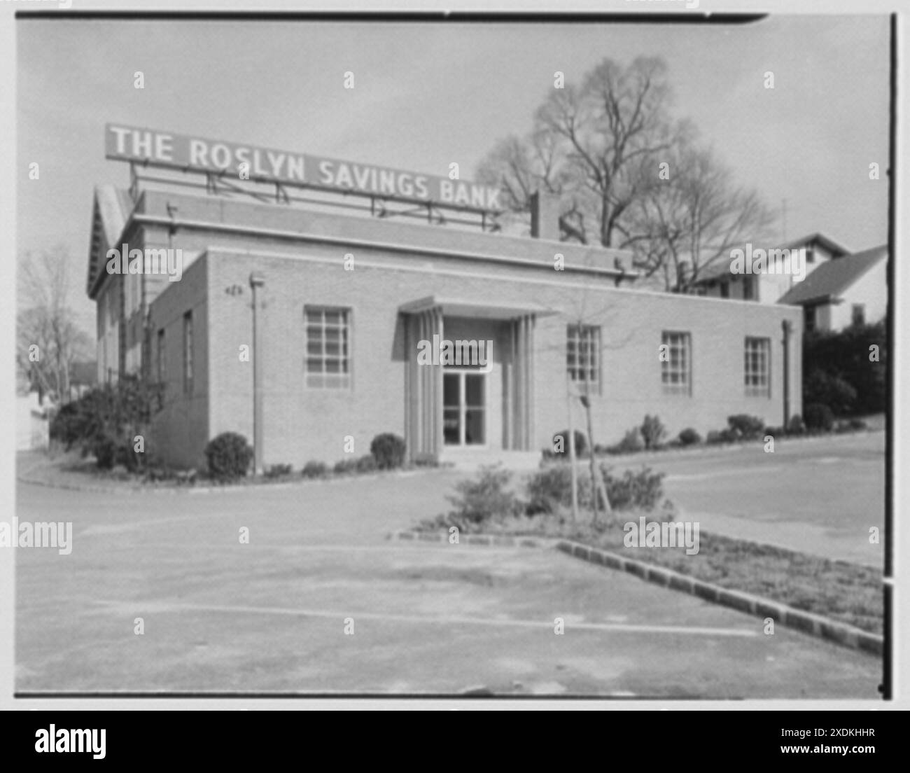 Roslyn Savings Bank, Roslyn, Long Island. Rear facade I from left