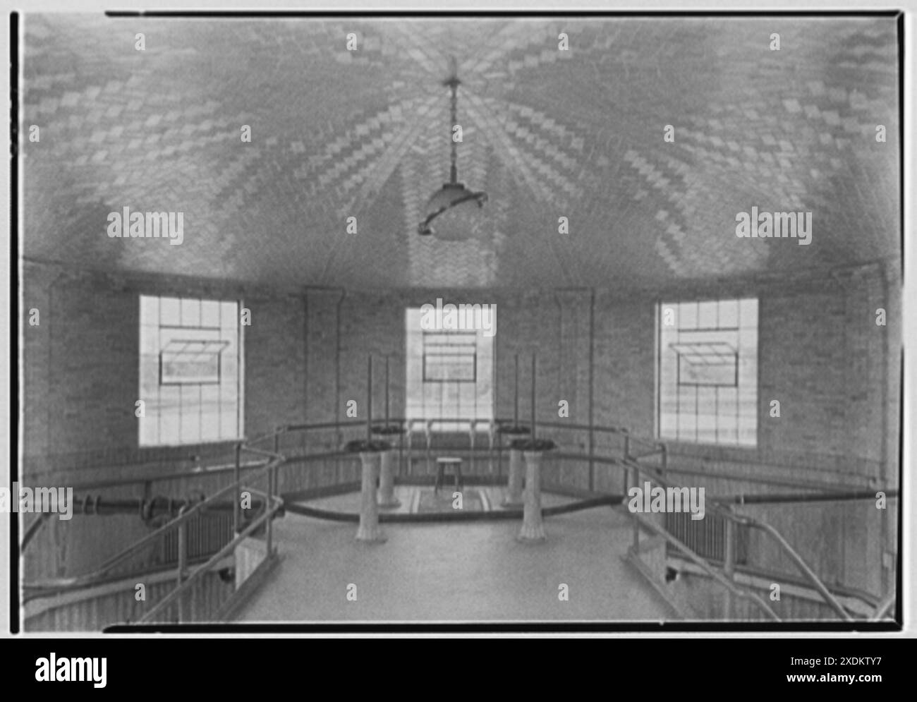 Coney Island Sewage Treatment Works, Ave. Z, Sheepshead Bay, Brooklyn. Sludge pump house, interior. Gottscho-Schleisner Collection Stock Photo