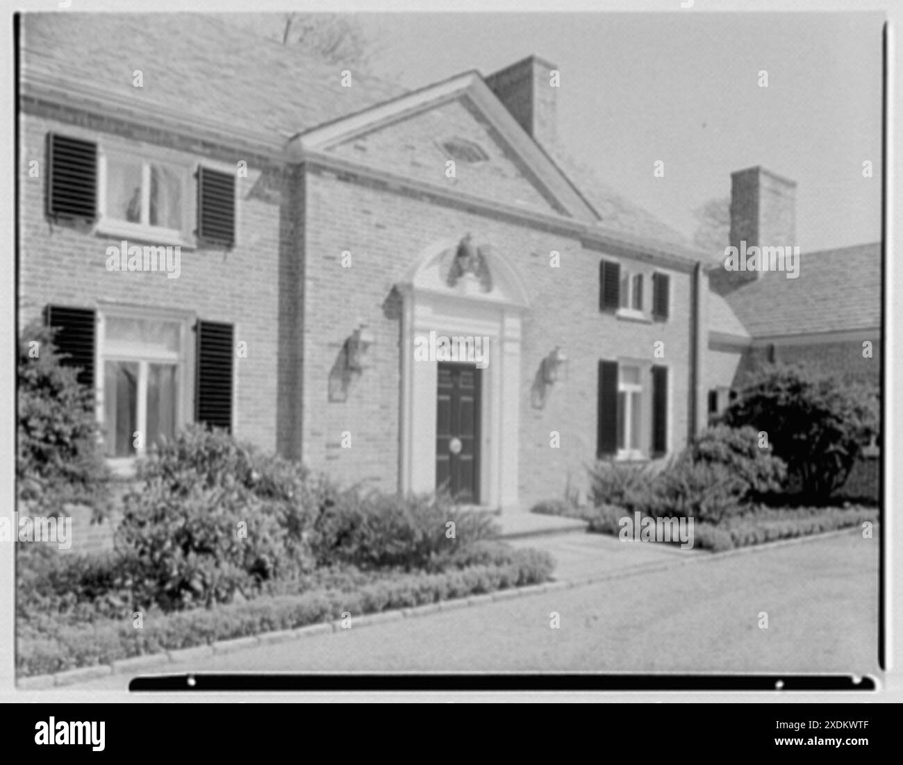 Robert F. De Graff, residence in Mill Neck, Long Island, New York. Sharp view of entrance facade