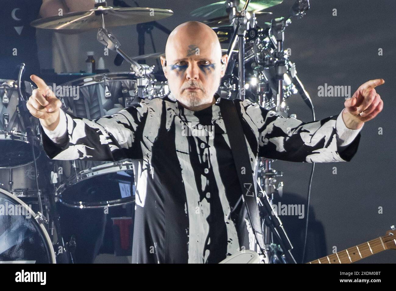 Billy Corgan, lead singer of The Smashing Pumpkins live on The World is