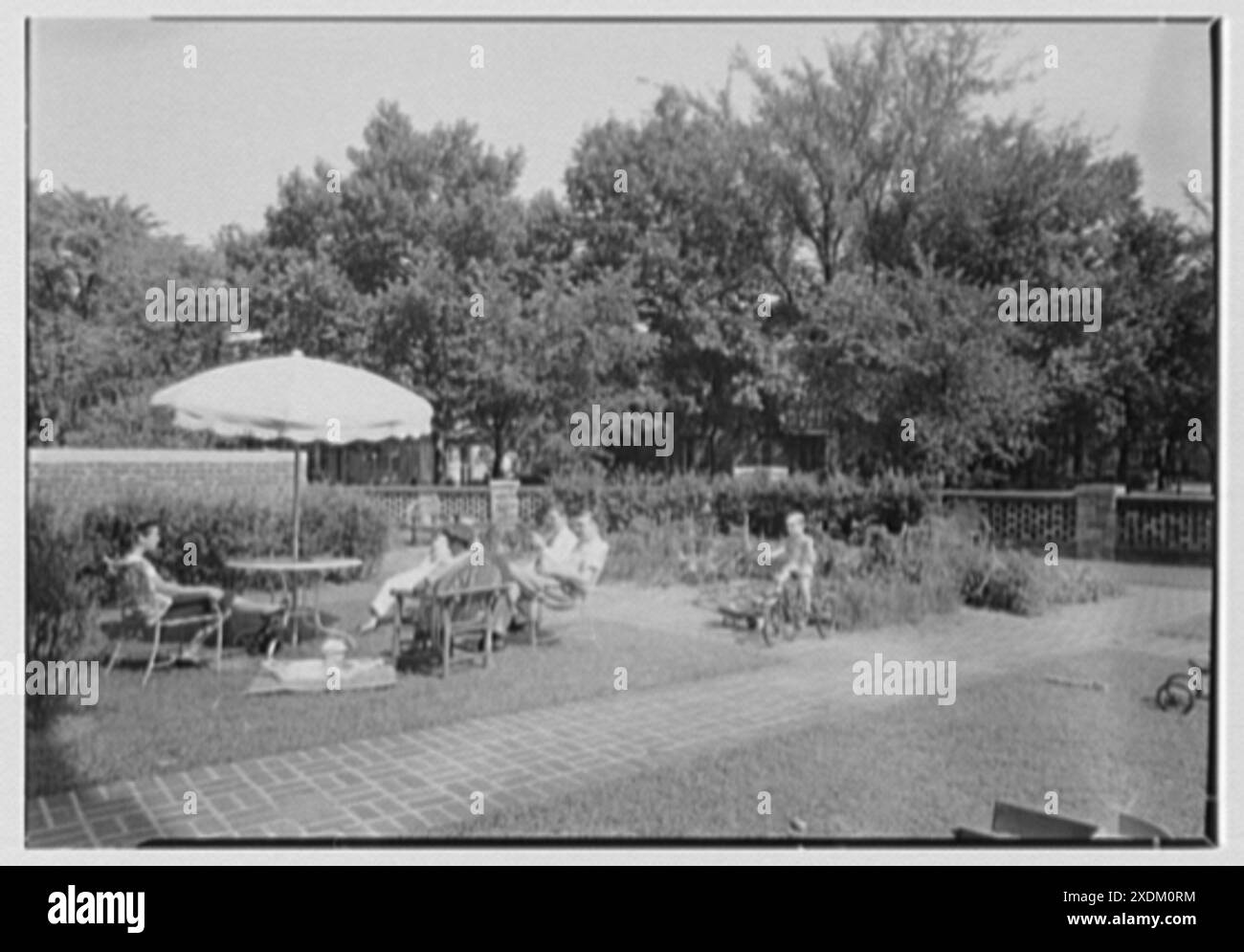 Leslie Apartments, Forest Hills, Long Island. Family group on terrace