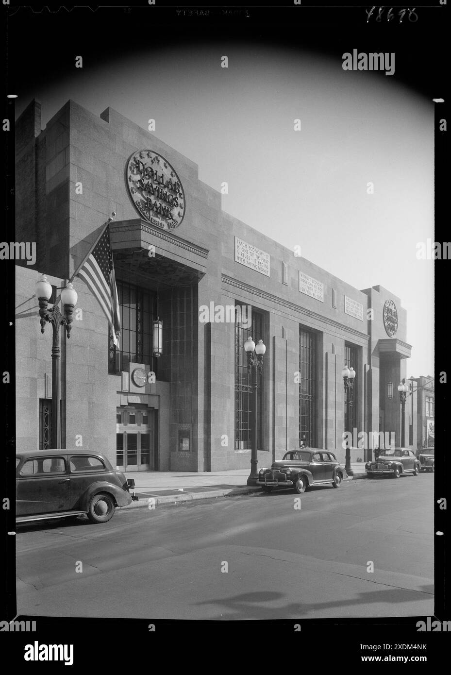 Dollar Savings Bank, Grand Concourse, New York. Exterior, from left