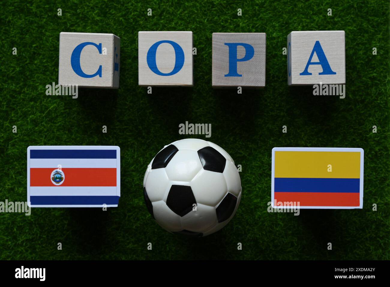 June 18, 2024, Miami, USA. Flags of the participating teams of the