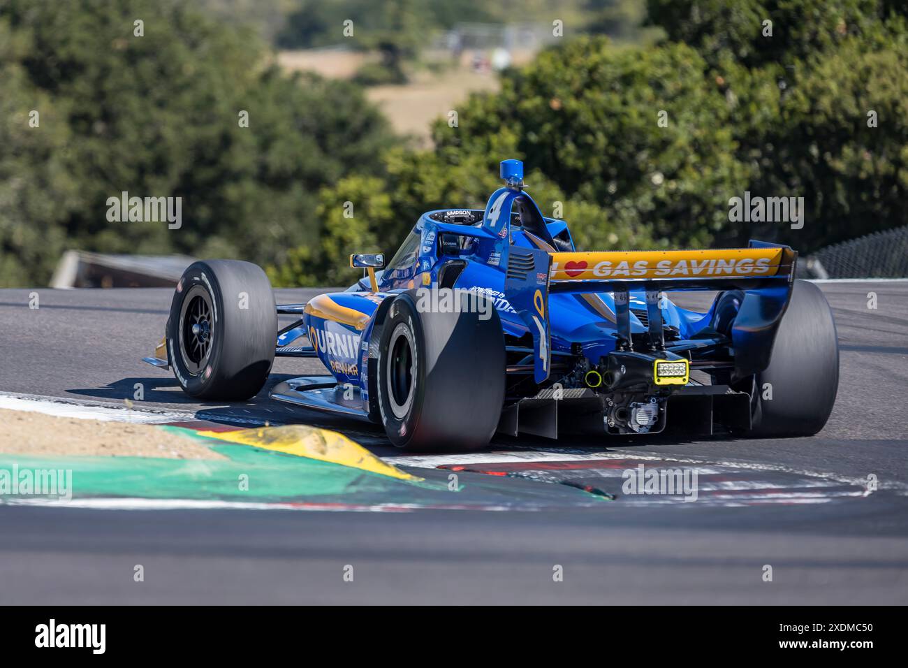 Salinas, Ca, USA. 21st June, 2024. KYFFIN SIMPSON (R) (4) of Bridgetown, Barbados practices for the Firestone Grand Prix of Monterey at WeatherTech Raceway Laguna Seca in Salinas, CA. (Credit Image: © Walter G. Arce Sr./ASP via ZUMA Press Wire) EDITORIAL USAGE ONLY! Not for Commercial USAGE! Stock Photo