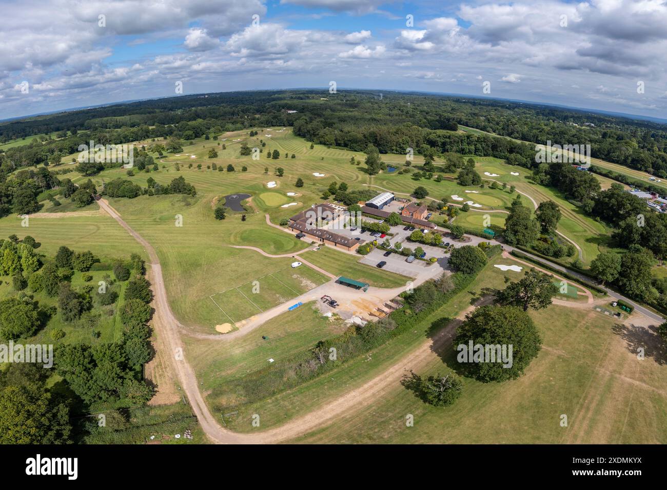 Aerial view of club house of the Royal Ascot Golf Club, Ascot ...